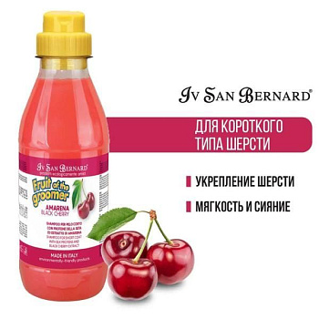 ISB Fruit of the Groomer Black Cherry Шампунь для короткой шерсти с протеинами шелка 500 мл