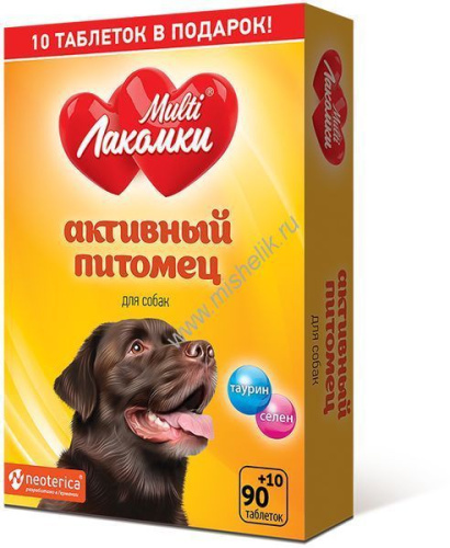 MULTI ЛАКОМКИ 100 таб активный питомец для собак