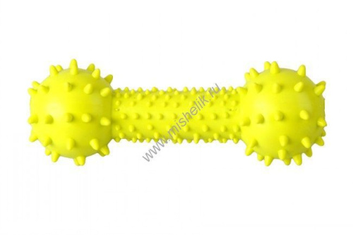 HOMEPET TPR 14 см игрушка для собак гантель с шипами и колокольчиком