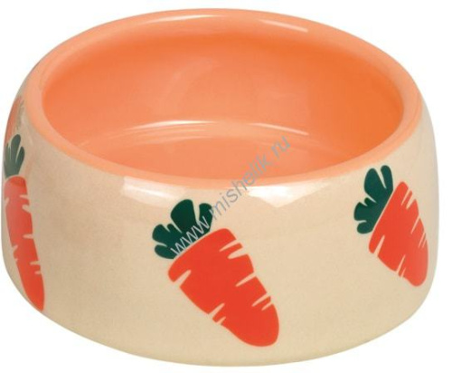 NOBBY CARROT 250 мл миска для грызунов бежево оранжевая керамика