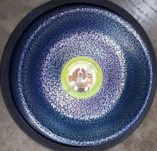 ANKUR 0,35 л миска металлическая винтажная резиновое основание синяя