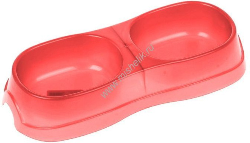 HOMECAT Atlantis 28 см х 12,5 см х 5 см миска двойная 2 х 300 мл рубиновый перламутр