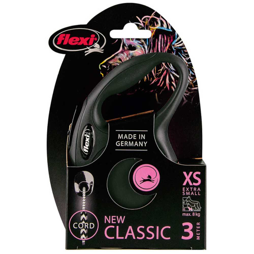 flexi рулетка New Classic XS (до 8 кг) 3 м трос черная