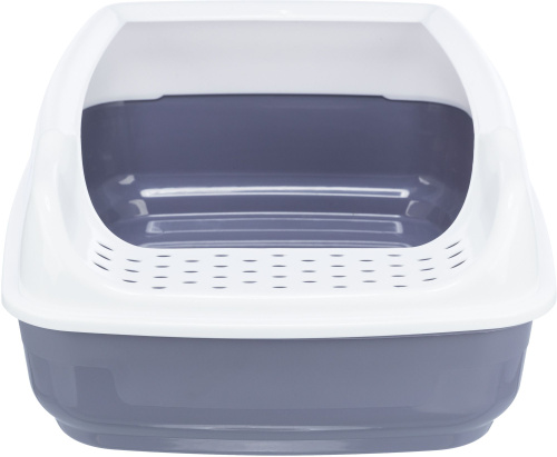 Туалет Delio с бортиком, 35 х 20 х 48 см, серый/белый