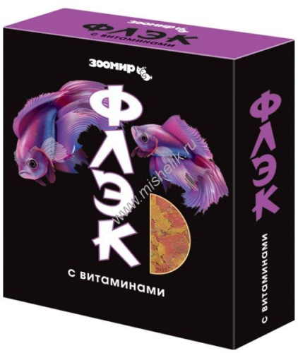 ЗООМИР 20 г флэк корм для рыб с витаминами 