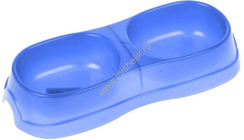 HOMECAT Atlantis 28 см х 12,5 см х 5 см миска двойная 2 х 300 мл синий перламутр