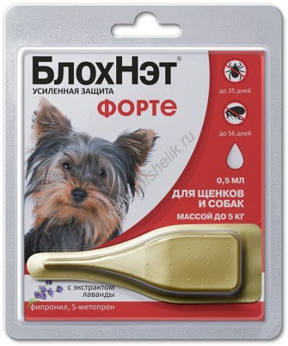 АСТРАФАРМ БЛОХНЭТ ФОРТЕ до 5 кг капли на холку для щенков и собак