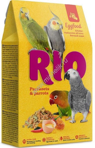 RIO Eggfood 250 г яичный корм для средних и крупных попугаев 
