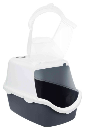 Туалет-домик для кошки Vico Open, 40 х 40 х 56 см, сине-серый/белый