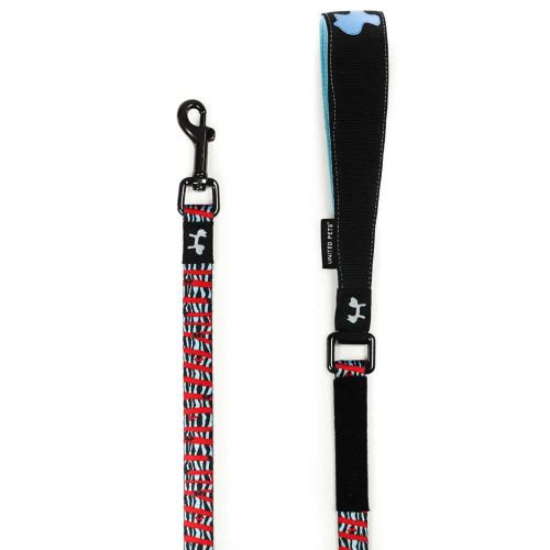 Поводок United Pets для собак Complete me 140 см, 20 мм, красная зебра