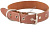 HOMEPET 35 мм 49-61 см ошейник для собак кожаный простой простроченный коричневый