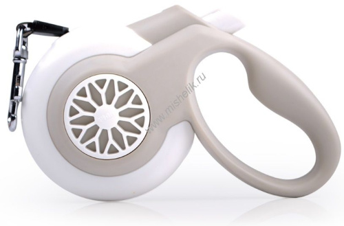 FIDA SMART WALK 5 м до 15 кг размер S рулетка с системой автоматического торможения с выдвижной лентой бело-серая