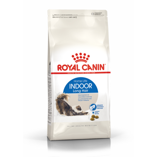 ROYAL CANIN INDOOR LONG HAIR 10 кг сухой корм для домашних длинношерстных кошек в возрасте от 1 до 7 лет
