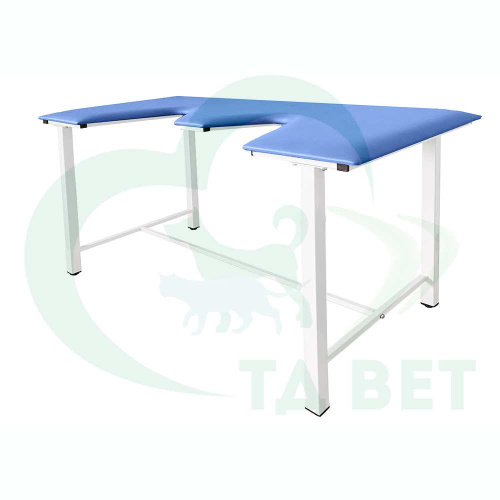 ТД ВЕТ Стол ветеринарный СВУ-5 для УЗИ, 1320x720x900, каркас белый, синяя обивка