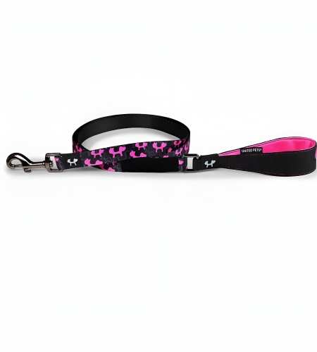 Поводок United Pets для собак Complete me Identity 140 см, 20 мм, черный с розовым