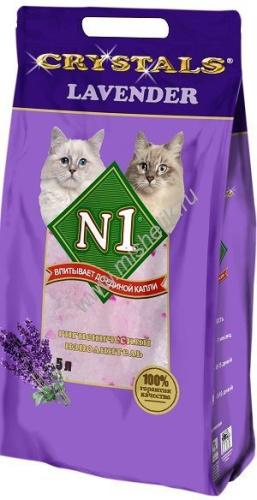 №1 CRYSTALS LAVENDER 5 л силикагелевый наполнитель для кошачьих туалетов 