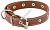 HOMEPET 35 мм 49-61 см ошейник для собак кожаный с украшениями простроченный коричневый