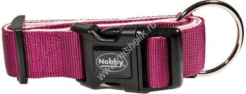 NOBBY CLASSIC PRENO EXTRA длина 55-70 см ширина 38-40 мм ошейник для собак нейлон малиновый 