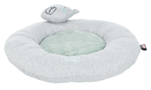 Лежак Junior "Мишка", ф 40 см, светло-серый/мятный