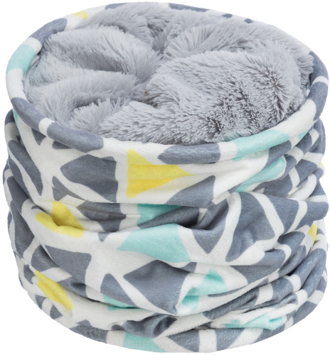 Тоннель-домик для грызунов, ф 19 х 70см, плюш, разноцветный/серый