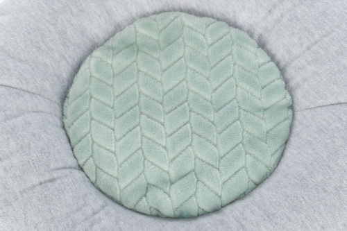 Лежак Junior "Мишка", ф 40 см, светло-серый/мятный