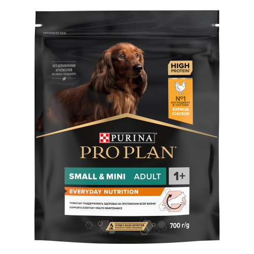PRO PLAN 700 г сухой корм для взрослых собак мелких и карликовых пород, с высоким содержанием курицы 