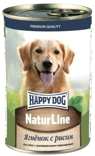 HAPPY DOG Natur Line 410 г консервы для собак ягненок с рисом 