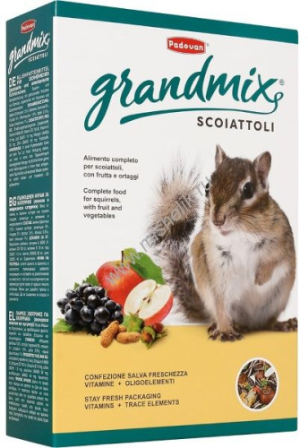 PADOVAN GRANDMIX SCOIATTOLI 750 г корм для белок и бурундуков комплексный основной