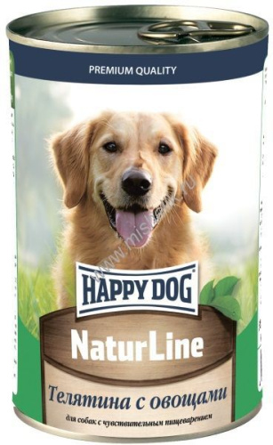 HAPPY DOG Natur Line 410 г консервы для собак телятина с овощами 