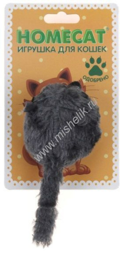 HOMECAT 6,5 см игрушка для кошек хомяк вибрирующий серый