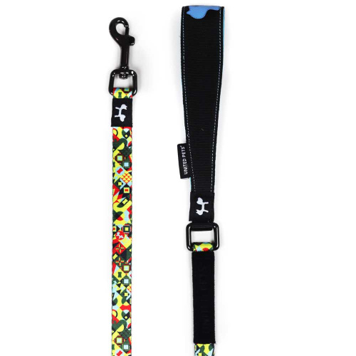 Поводок United Pets для собак Complete me 140 см, 20 мм, разноцветный рисунок