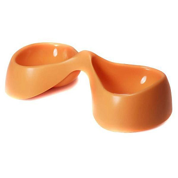 United Pets миска двойная Bicio, 2х230 мл, оранжевая
