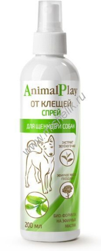 ANIMAL PLAY 200 мл спрей для собак репеллентный от клещей и других эктопаразитов 