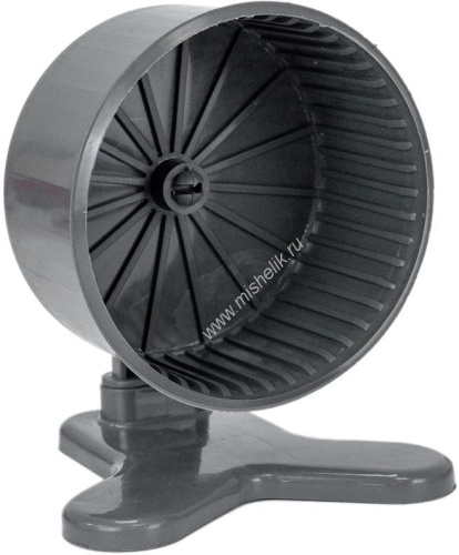 HOMEPET D 9 см колесо для грызунов полузакрытое с подставкой пластиковое серое 