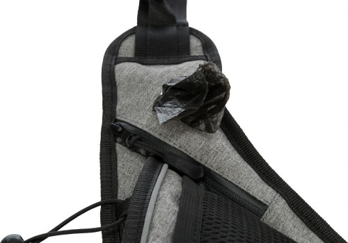 Поясная сумка для пробежек, с поводком, сумка: 70–130 см/23 см,  поводок: 1.15–1.50 м/20 мм, серый