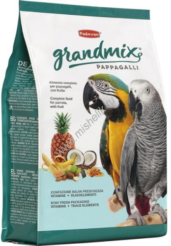 PADOVAN GRANDMIX Pappagalli 2 кг корм для крупных попугаев основной 
