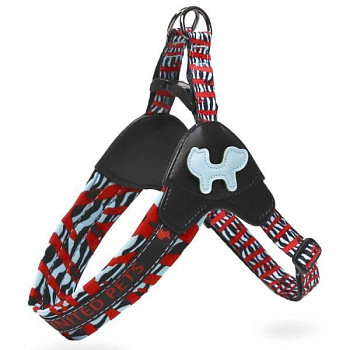 Шлейка United Pets для собак Complete me S 42 x 44-58 см, красная зебра