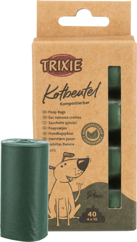 Одноразовые биоразлагаемые пакеты для уборки за собаками, M, 4 рулона по 10 шт., коричневый