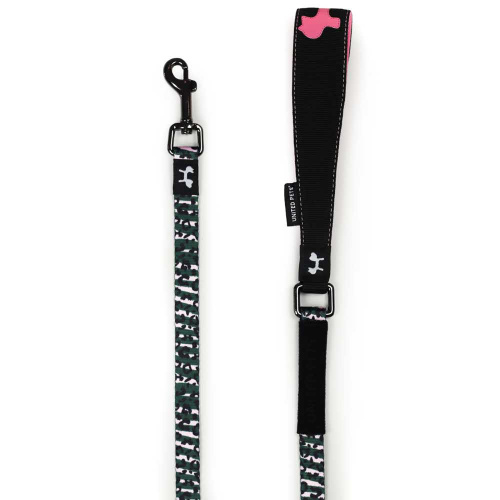 Поводок United Pets для собак Complete me 120 см, 25 мм, розовый камуфляж