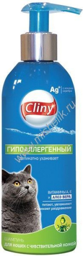 CLINY 200 мл гипоаллергенный шампунь для кошек 