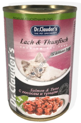 Dr.Clauder`s 415 г консервы для кошек с лососем и тунцом 