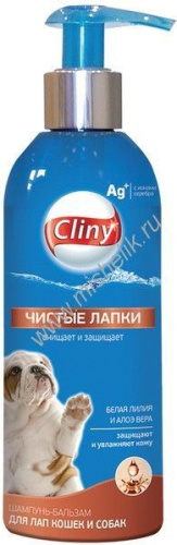 CLINY 200 мл чистые лапки шампунь-бальзам для лап 