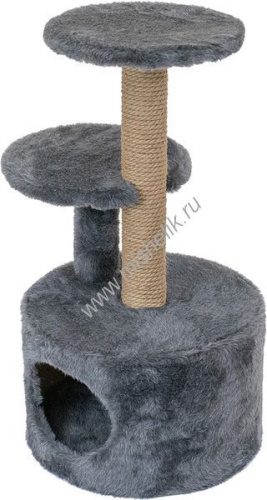 ДАРЭЛЛ Чип 48х40х71 см  домик-когтеточка для кошек круглый с двумя полками, дымчатый