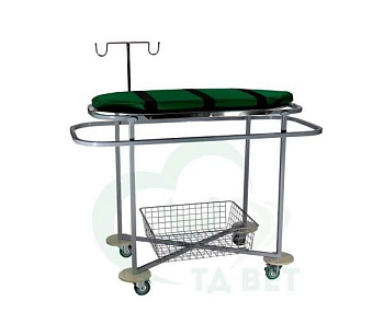 ТД ВЕТ Тележка ветеринарная СВУ-20.11 с носилками, матрацем, штативом 1200x500x900h (каркас серый)