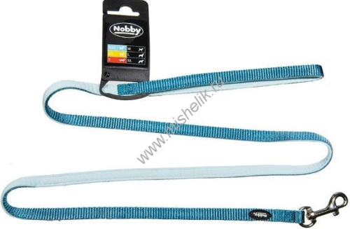 NOBBY CLASSIC PRENO длина 120 см ширина 10 мм поводок для собак нейлон голубой 