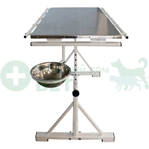 ТД ВЕТ Стол ветеринарный СВУ-35.02 1300х700х700-1030h мм, нерж/краска (каркас белый)