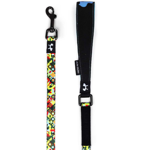 Поводок United Pets для собак Complete me 120 см, 25 мм, разноцветный рисунок