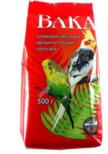 ВАКА 500 г кормовая смесь для мелких и средних попугаев 