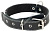 HOMEPET 35 мм 45-60 см ошейник кожаный с язычком на фетре простроченный черный