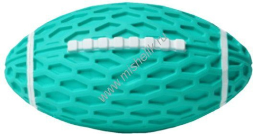HOMEPET SILVER SERIES 14,5 см х 8,2 см х 7,9 см игрушка для собак мяч регби с пищалкой бирюзовый каучук